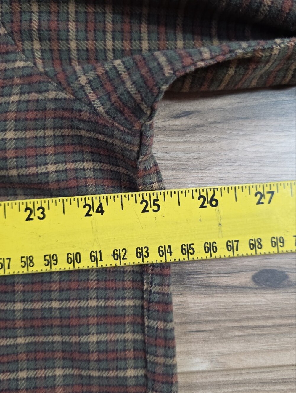 LL Bean Plaid Flannel Button Up Shirt Brown Green Mens Size L Long Sleeve Cotton - Picture 7 of 9